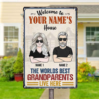 Personalized Grandpa Grandma Live Here Metal Sign JL71 30O58 thumb 1