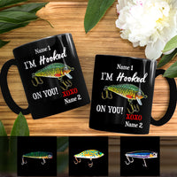 Personalized Fishing Couple Hooked On You Mug  JR137 81O58 thumb 1