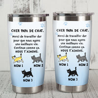 Personalized Cat Dad French Papa Chat Steel Tumbler AP1516 95O58 thumb 1