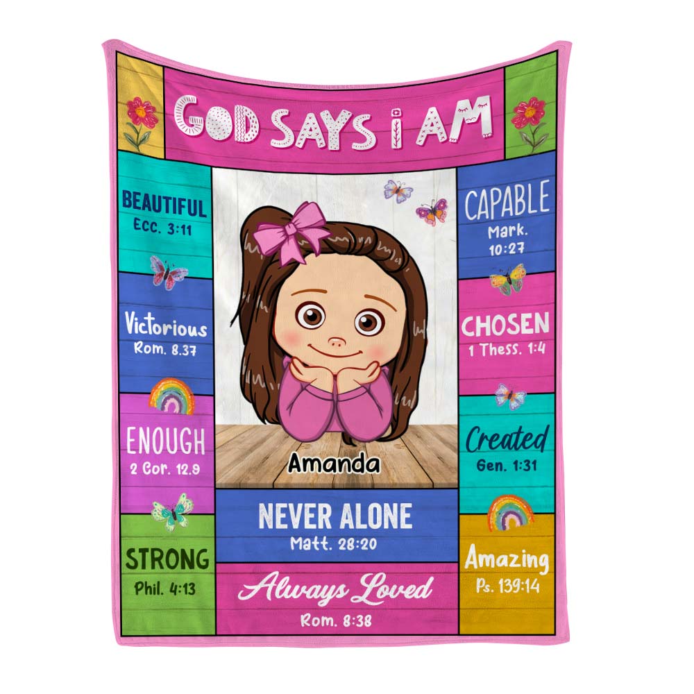 Personalized Gift For Granddaughter God Says I Am Blanket 30085 Primary Mockup