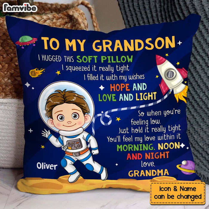 Personalized Gift For Grandson Astronaut Space Theme Pillow 31001 1