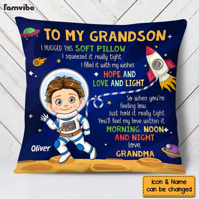 Personalized Gift For Grandson Astronaut Space Theme Pillow 31001 1
