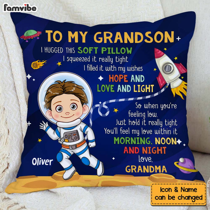 Personalized Gift For Grandson Astronaut Space Theme Pillow 31001 1