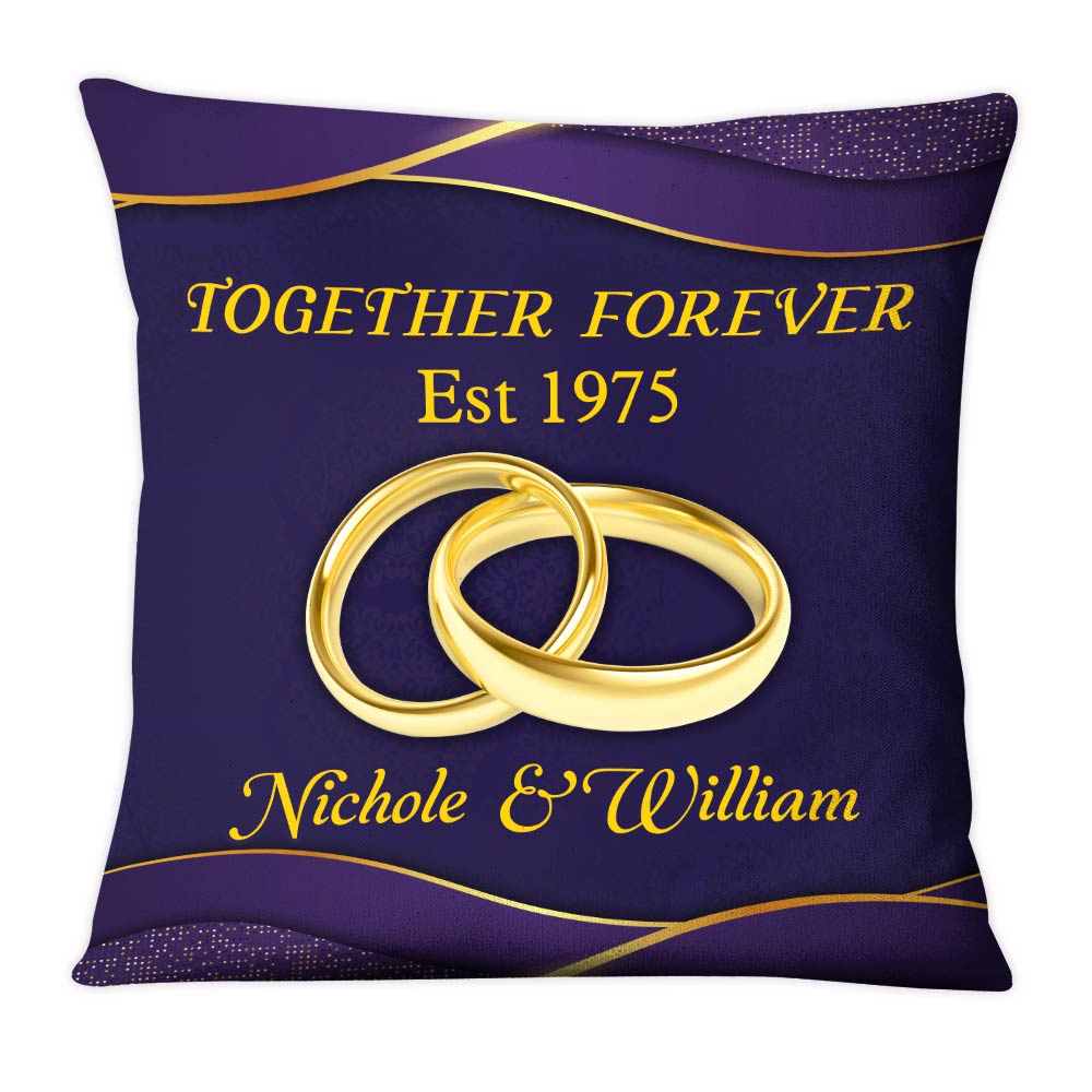 Personalized Couple Gift Wedding Rings Together Forever Pillow 31013 Primary Mockup