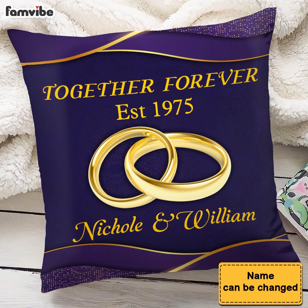 Personalized Couple Gift Wedding Rings Together Forever Pillow 31013 Primary Mockup