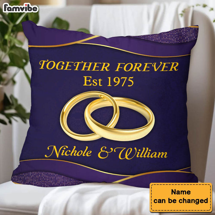 Personalized Couple Gift Wedding Rings Together Forever Pillow 31013 1