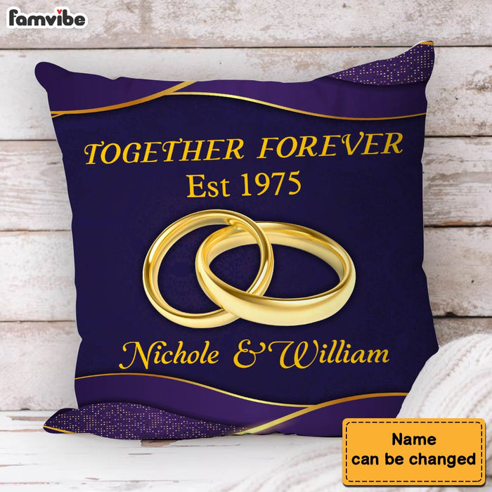 Personalized Couple Gift Wedding Rings Together Forever Pillow 31013 1