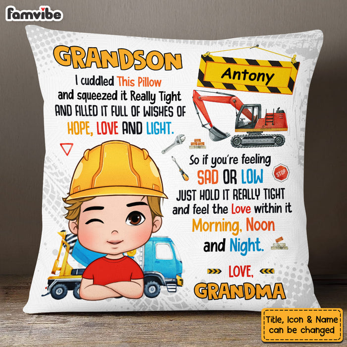 Personalized Gift For Grandson Construction Hug This Pillow 31032 1