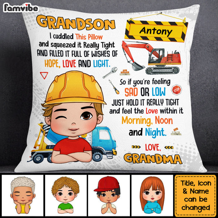 Personalized Gift For Grandson Construction Hug This Pillow 31032 1