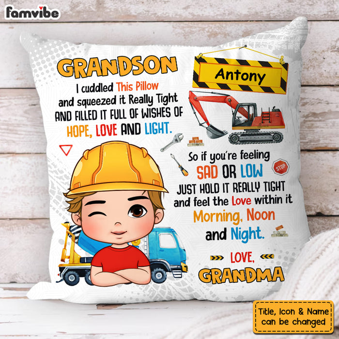 Personalized Gift For Grandson Construction Hug This Pillow 31032 1
