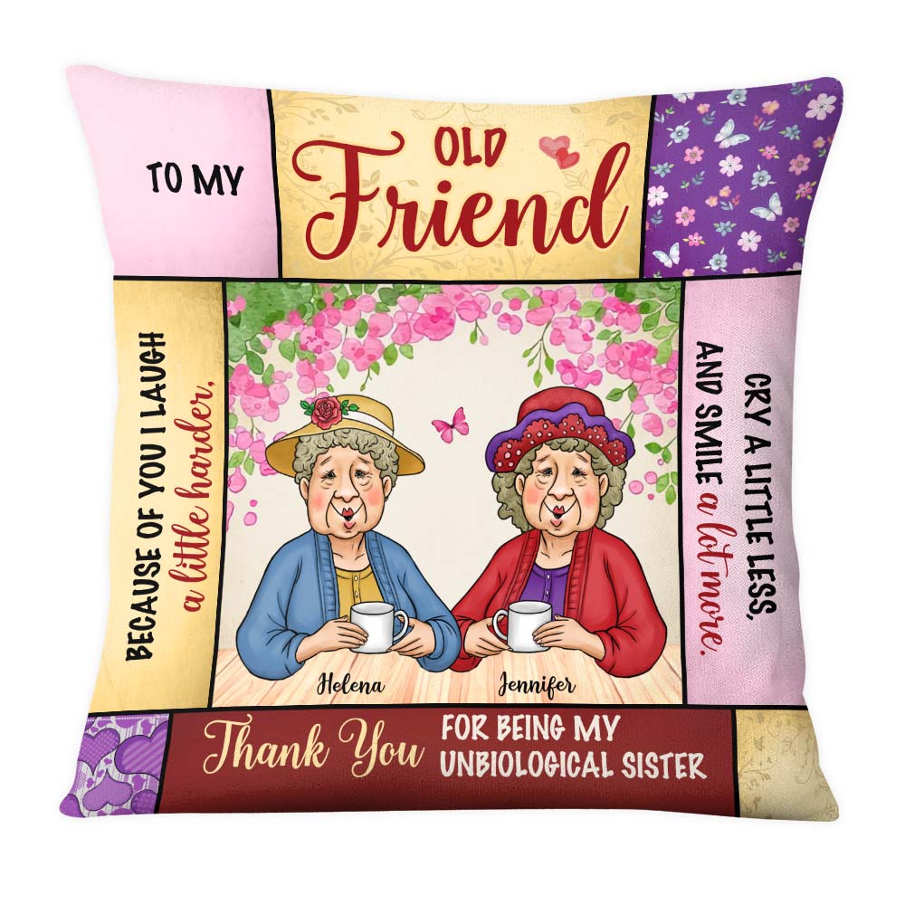 Personalized Friend Gift Thank You For Being My Unbiological Sister Pillow 31038 Primary Mockup