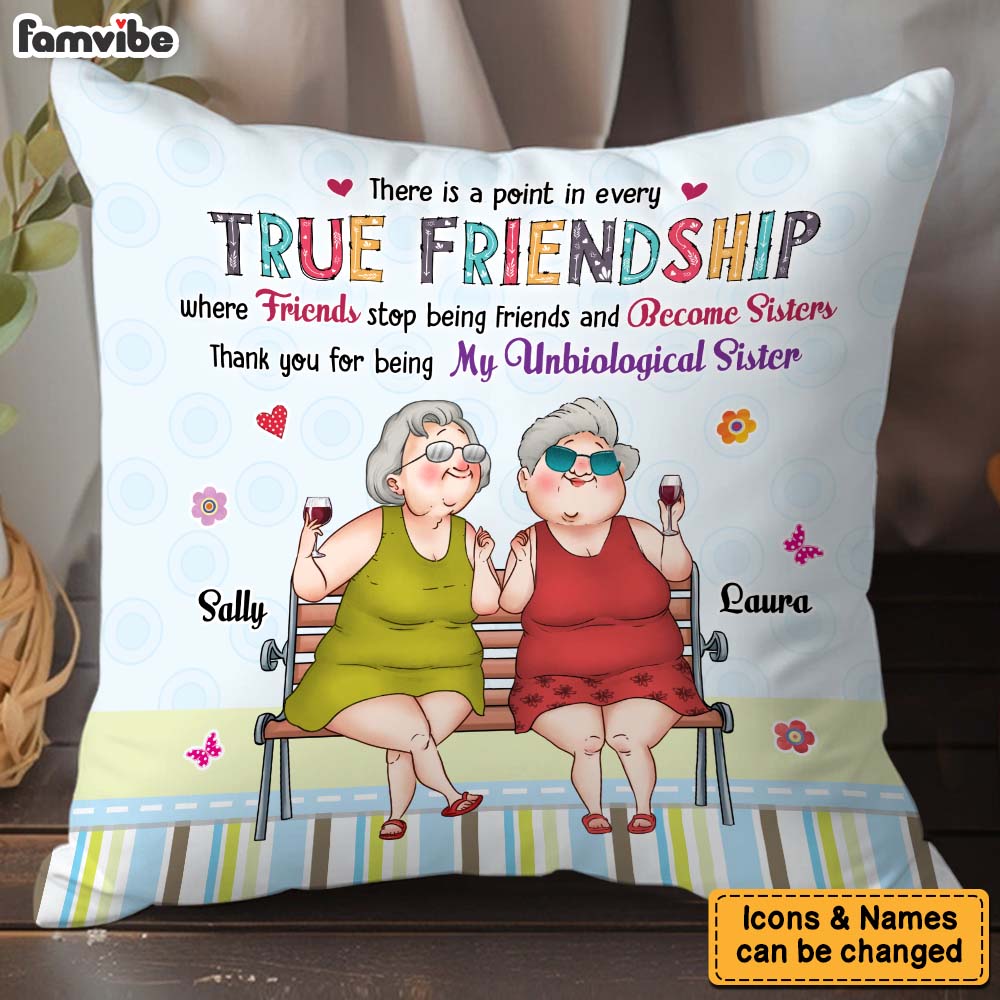 Personalized Gift For Friends Unbiological Sister Pillow 31051 Primary Mockup