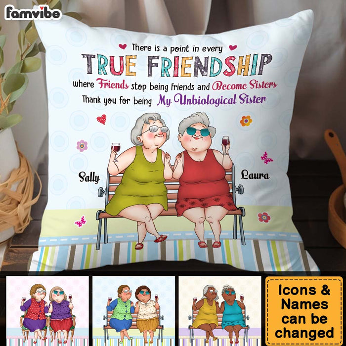 Personalized Gift For Friends Unbiological Sister Pillow 31051 1
