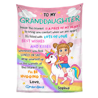 Personalized Gift To My Granddaughter Unicorn Princess Blanket 31065 thumb 1