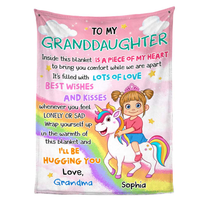 Personalized Gift To My Granddaughter Unicorn Princess Blanket 31065 1