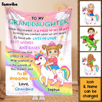Personalized Gift To My Granddaughter Unicorn Princess Blanket 31065 thumb 1