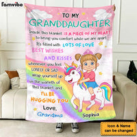 Personalized Gift To My Granddaughter Unicorn Princess Blanket 31065 thumb 1