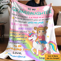 Personalized Gift To My Granddaughter Unicorn Princess Blanket 31065 thumb 1