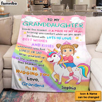Personalized Gift To My Granddaughter Unicorn Princess Blanket 31065 thumb 1