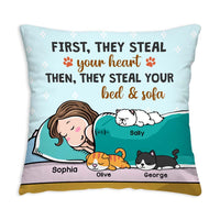 Personalized Gift For Cat Mom Cat Steal Your Bed Pillow 31069 thumb 1