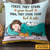 Personalized Gift For Cat Mom Cat Steal Your Bed Pillow 31069 thumb 1