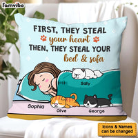 Personalized Gift For Cat Mom Cat Steal Your Bed Pillow 31069 thumb 1