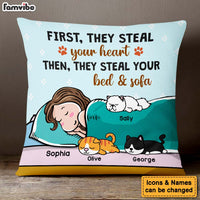 Personalized Gift For Cat Mom Cat Steal Your Bed Pillow 31069 thumb 1