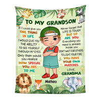 Personalized Gift For Grandson Woodland Animals Blanket 31090 thumb 1