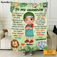 Personalized Gift For Grandson Woodland Animals Blanket 31090 thumb 1