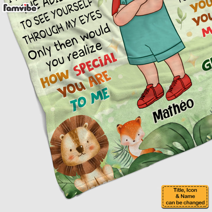 Personalized Gift For Grandson Woodland Animals Blanket 31090 1