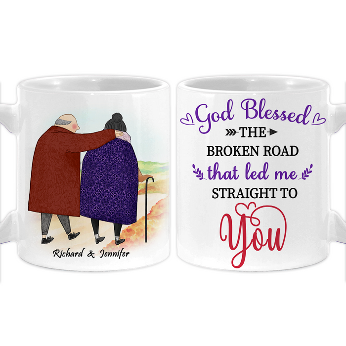 Personalized Couple God Blessed The Broken Road Mug 31093 1