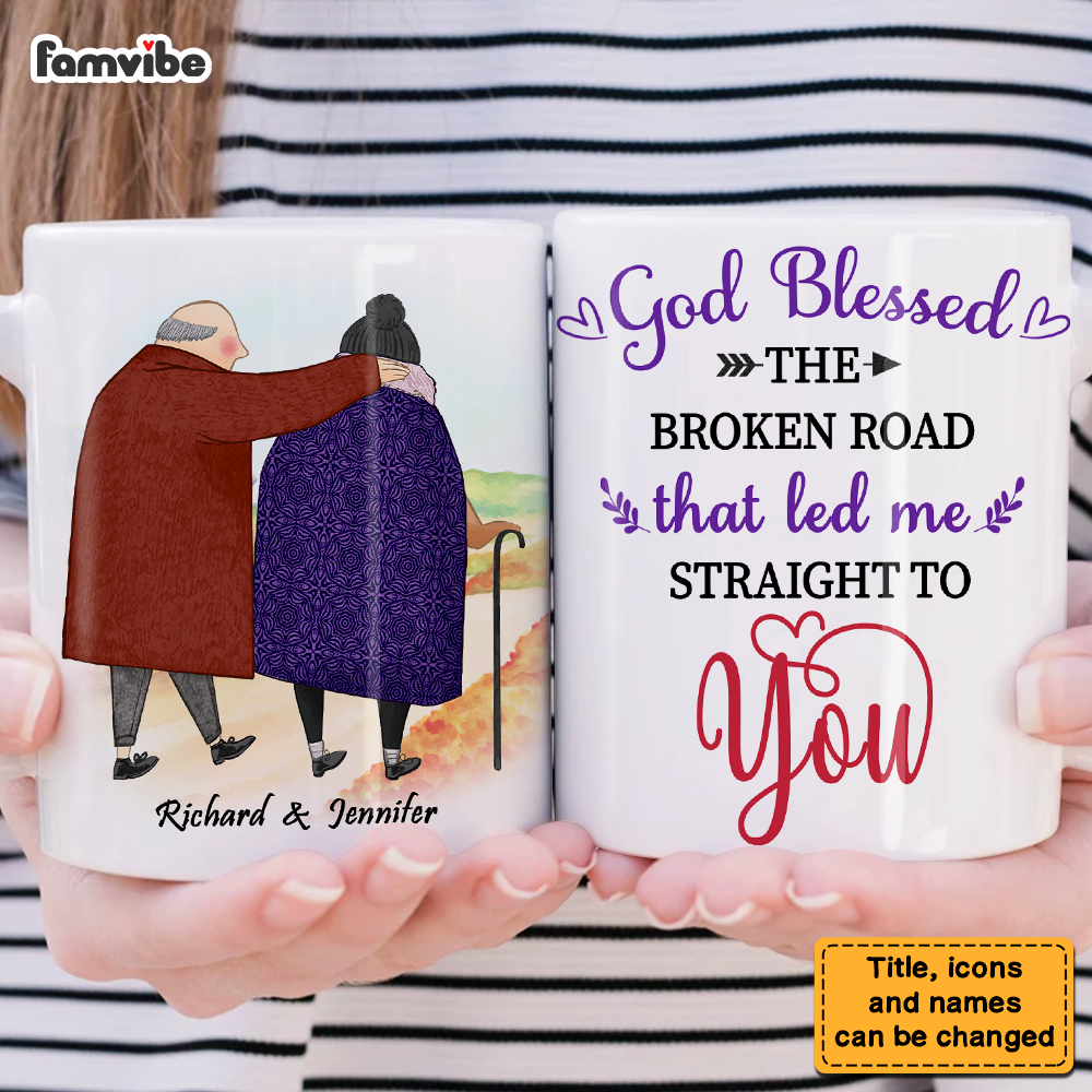 Personalized Couple God Blessed The Broken Road Mug 31093 Primary Mockup