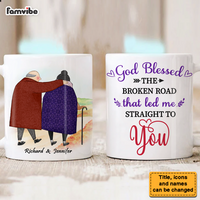 Personalized Couple God Blessed The Broken Road Mug 31093 thumb 1
