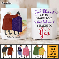 Personalized Couple God Blessed The Broken Road Mug 31093 thumb 1