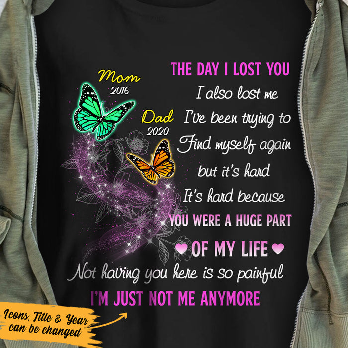 Personalized Butterflies Memorial Mom Dad T Shirt MR312 67O36 1