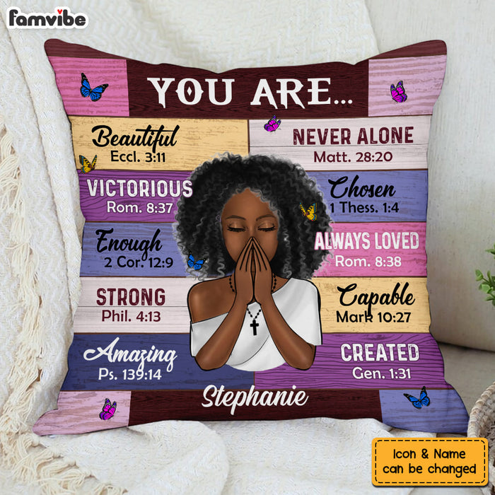Personalized Gift For Daughter Bible Verses God Says You Are Pillow 31109 1