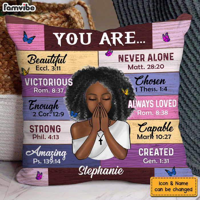 Personalized Gift For Daughter Bible Verses God Says You Are Pillow 31109 1