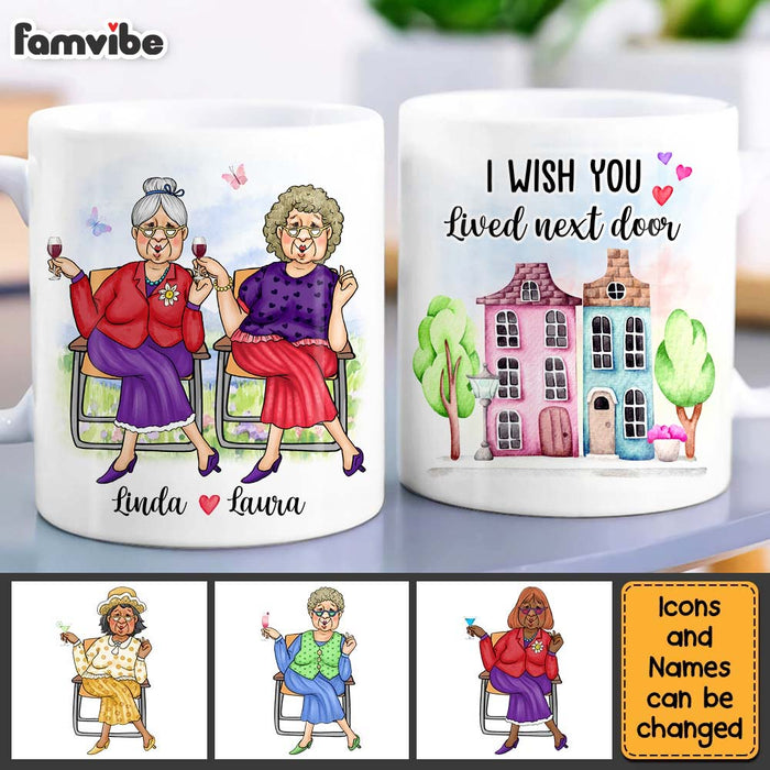Personalized Gift For Friends I Wish You Live Next Door Mug 31149 1