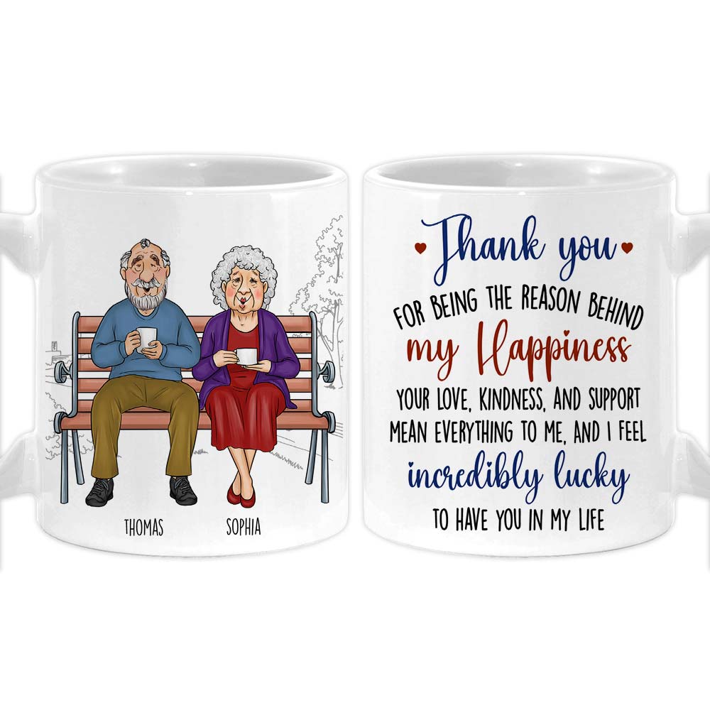 Personalized Couple Gift Thank You For Being The Reason Behind My Happiness Mug 31162 Primary Mockup