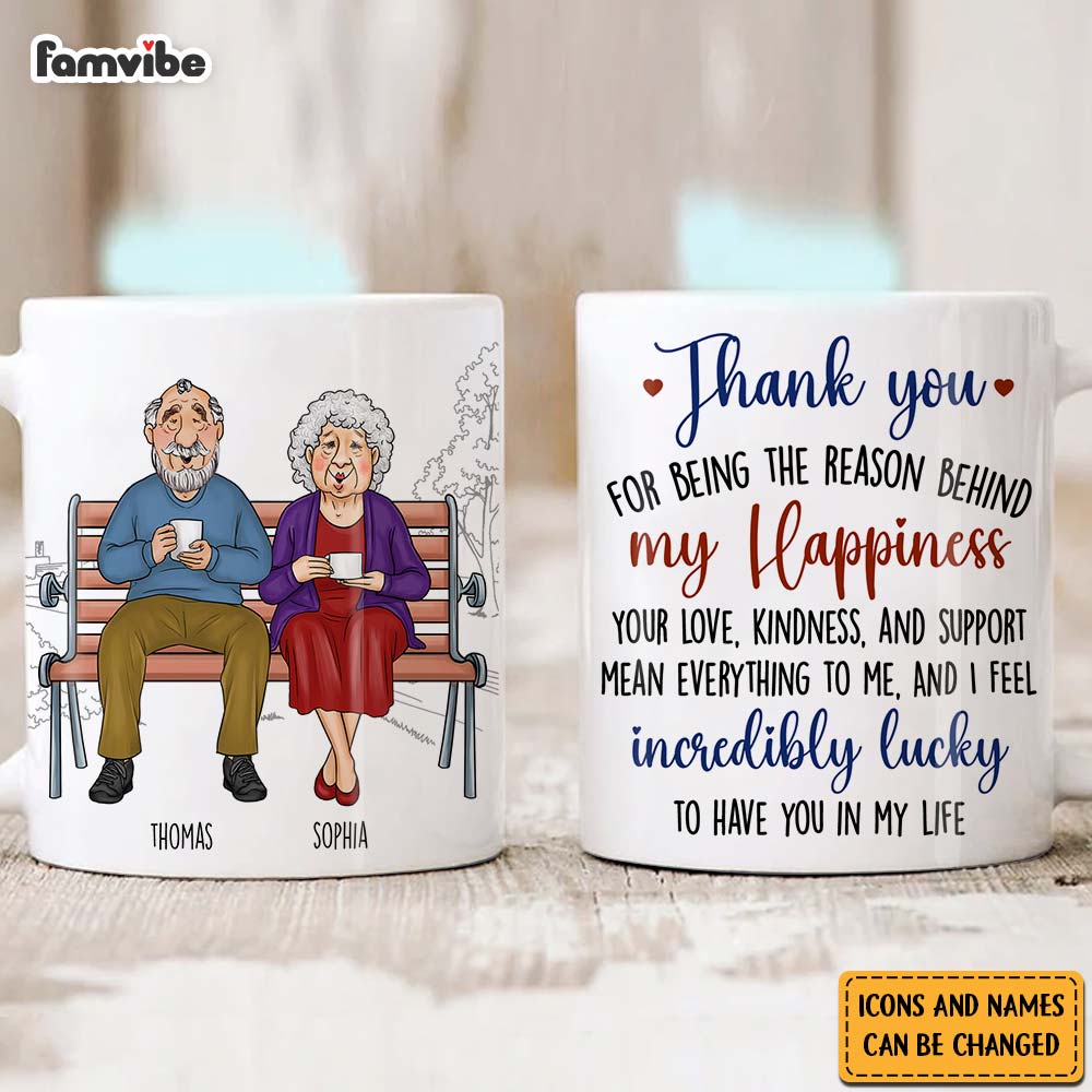 Personalized Couple Gift Thank You For Being The Reason Behind My Happiness Mug 31162 Primary Mockup