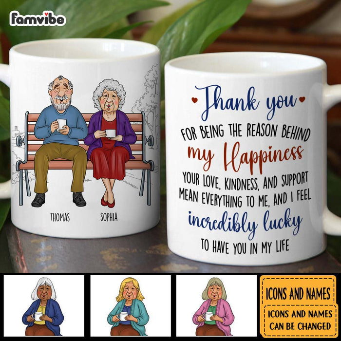 Personalized Couple Gift Thank You For Being The Reason Behind My Happiness Mug 31162 1