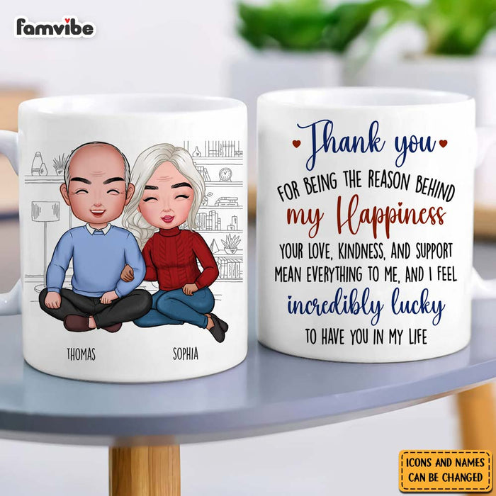 Personalized Couple Gift Thank You For Being The Reason Behind My Happiness Mug 31163 1