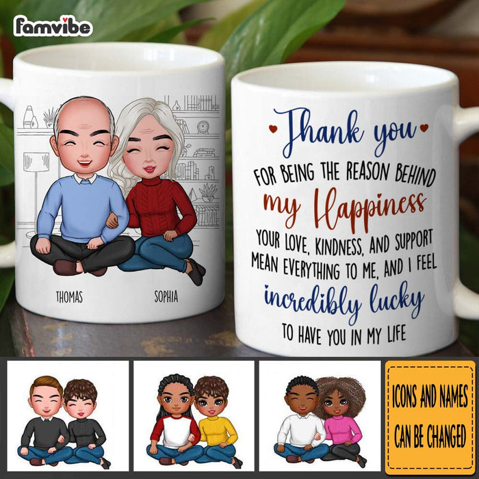Personalized Couple Gift Thank You For Being The Reason Behind My Happiness Mug 31163 1