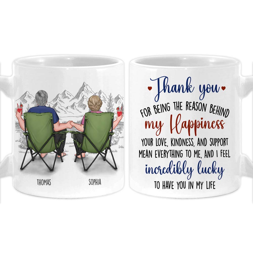 Personalized Couple Gift Thank You For Being The Reason Behind My Happiness Mug 31164 Primary Mockup
