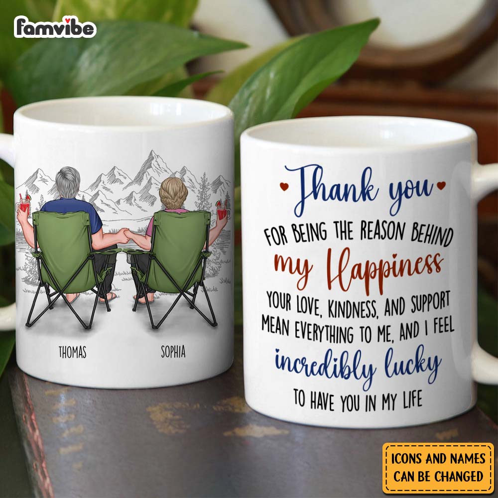 Personalized Couple Gift Thank You For Being The Reason Behind My Happiness Mug 31164 Primary Mockup