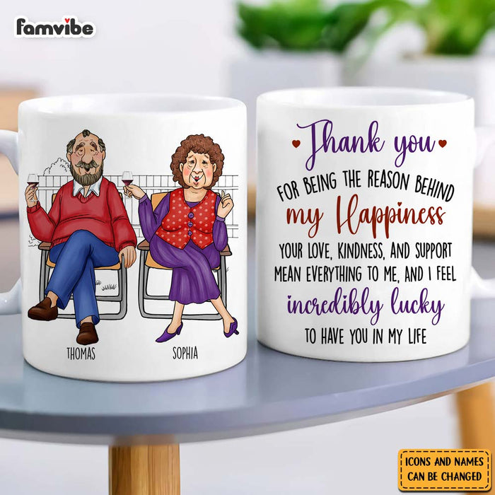 Personalized Couple Gift Thank You For Being The Reason Behind My Happiness Mug 31165 1