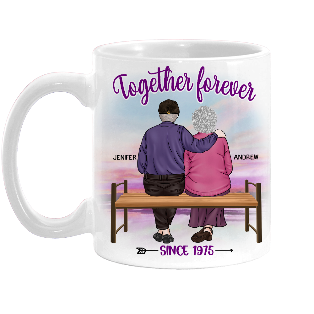 Personalized Old Couple Gift Together Forever Mug 31173 Primary Mockup