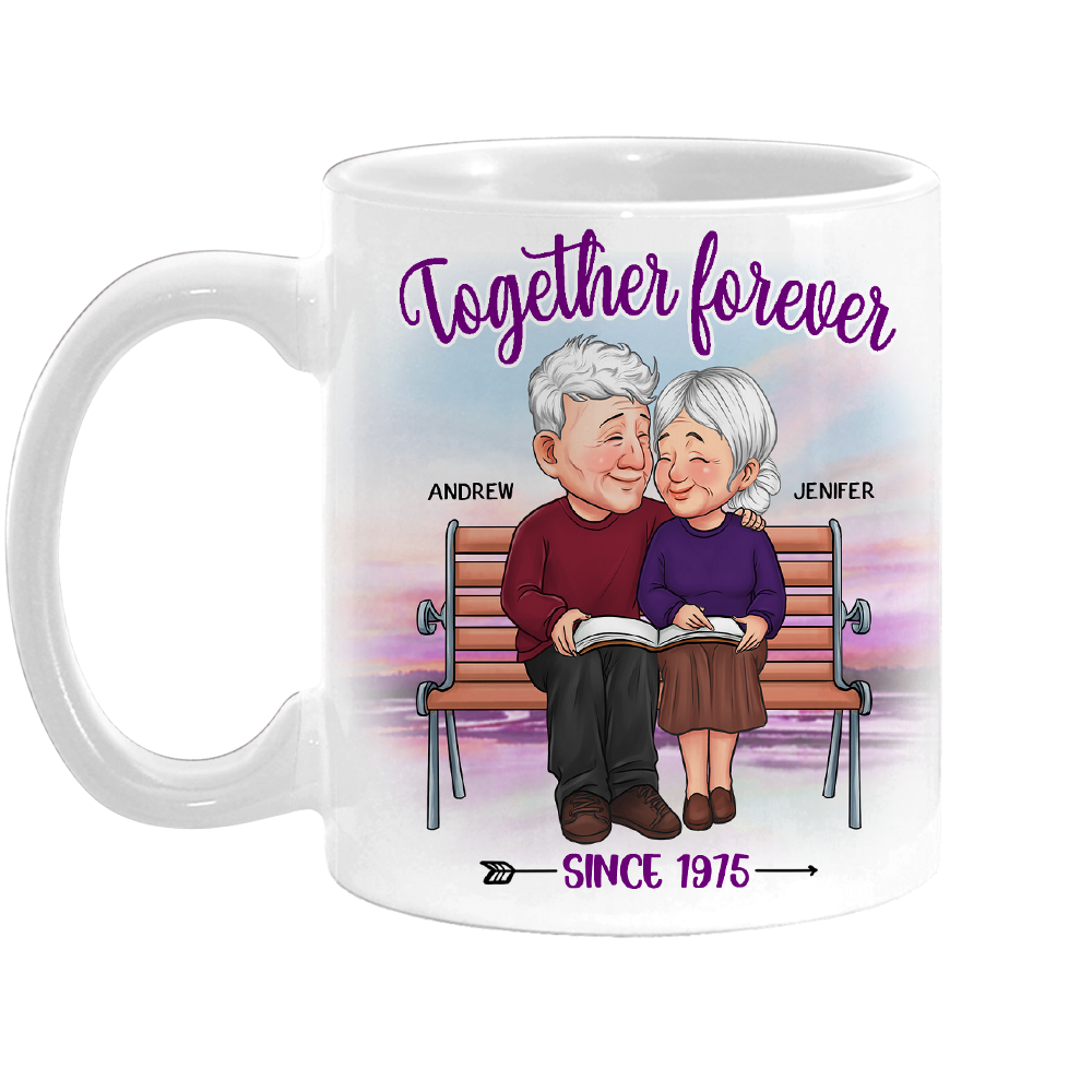 Personalized Old Couple Gift Together Forever Mug 31174 Primary Mockup