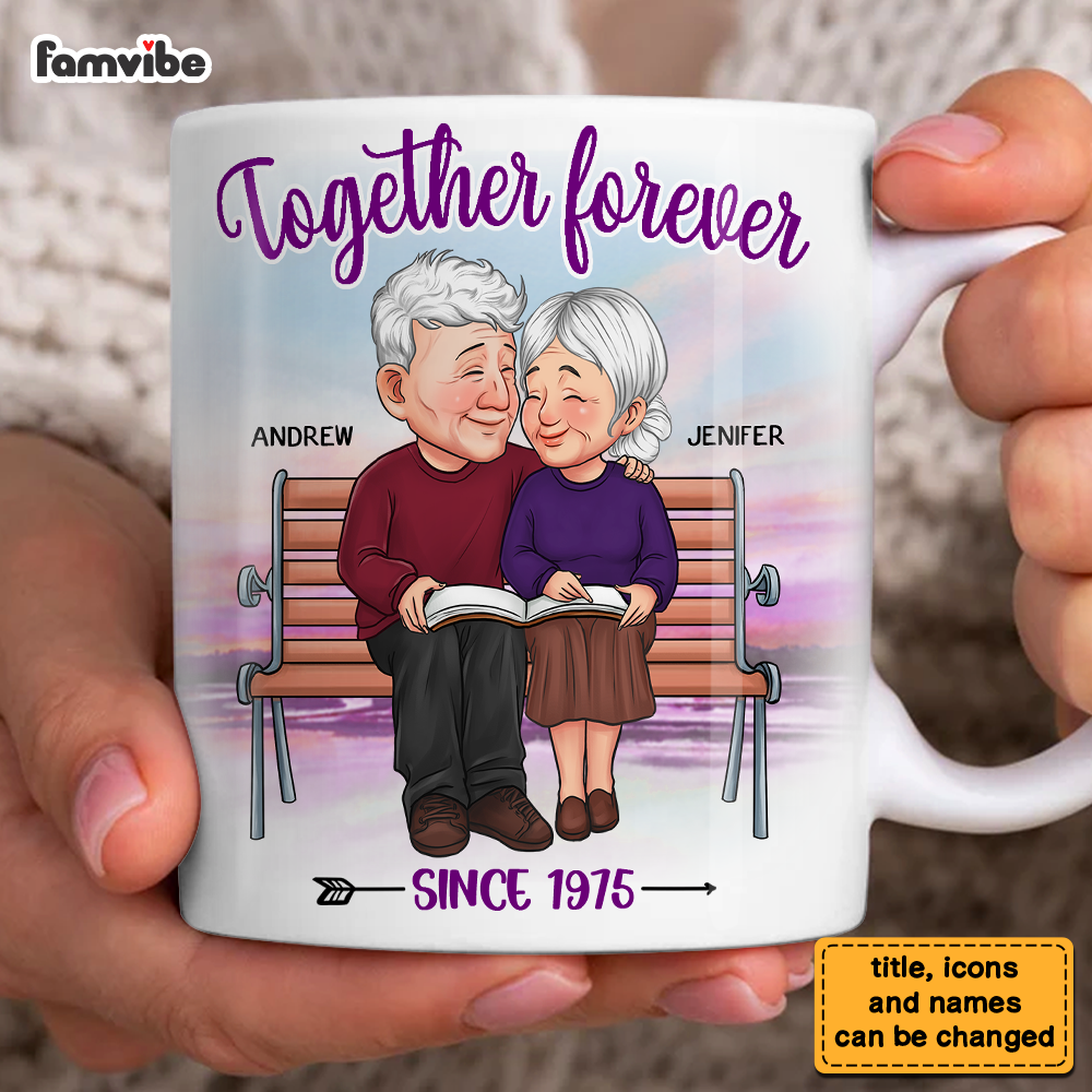 Personalized Old Couple Gift Together Forever Mug 31174 Primary Mockup