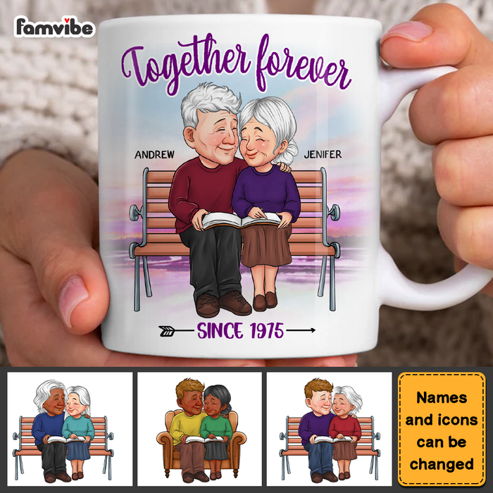 Personalized Old Couple Gift Together Forever Mug 31174 1